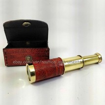 Leather Bounded Brass Telescope Spy Glass With Leather Box Lot of 20 unit - £120.50 GBP
