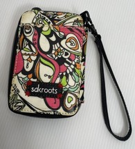 Sakroots Wristlet Wallet Peace Floral Botanical Look Small Spot One Side - £9.53 GBP