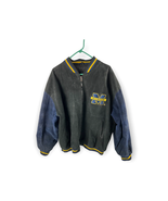 Michigan University Leather Bomber Jacket Size XL NCAA - £51.42 GBP