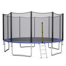 8/10/12/14/15/16 Feet Outdoor Trampoline Bounce Combo with Safety Closure Net L - £526.55 GBP