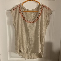 Ann Taylor Loft Linen Blouse Women’s Size Small Scoop Neck Cap Sleeve - £10.08 GBP