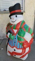 Original Frosty The Snowman Lighted Christmas Blow Mold / Light Plug  44 &quot; - $92.55