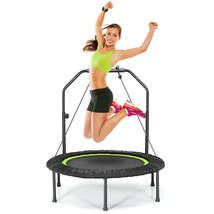 40&quot; Foldable Mini Trampoline Indoor Exercise Rebounder w/ Resistance Ban... - $169.99