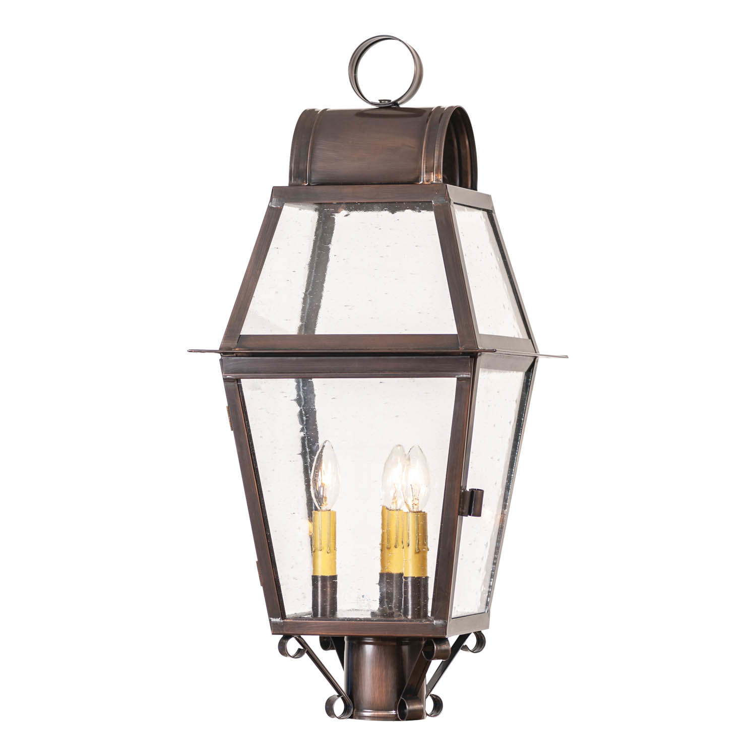 Irvins Country Tinware Independence Outdoor Post Light in Solid Antique Copper - $574.15