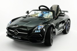 2021 Mercedes SLS Kids Ride-On Toy Car 12V Battery MP3 MP4 USB Parent R/C  Black - £393.45 GBP