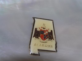 Estate Cream Enamel &amp; Goldtone State of ALABAMA Travel Souvenir Tie Tac Hat or  - £6.85 GBP