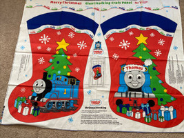 2 Christmas Stockings Thomas The Tank Train 30&quot; Cut &amp; Sew Fabric Panel  As-Is - £14.75 GBP