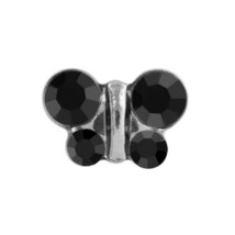 Studex Sensitive Jet Black Crystal Butterfly Stainless Steel Stud Earrings - £6.93 GBP