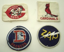 Vintage Cincinnati Reds, Cardinals, Zap, Denver Broncos Applique Sew-On Patches - $16.99