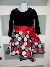 Bonnie Jean Black W/Polka Dot Dress Size 3T Girl&#39;s EUC - £16.65 GBP