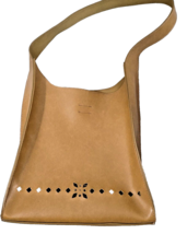 90&#39;s Mondani Y2K Tan Khaki Large Laser Cut Shoulder Bag Nude Faux Leathe... - £11.44 GBP