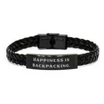 Cheap Backpacking, Happiness is Backpacking, Love Holiday Braided Leather Bracel - £17.24 GBP