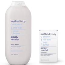 Method Body Wash, Simply Nourish, 18 Oz. &amp; Simply Nourish Bar Soap, 6 Oz... - £35.96 GBP