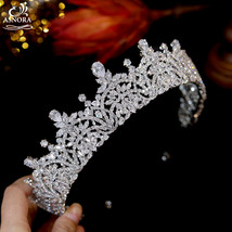 Bride Headdress  Crystal Crown Tiaras Headband Women Wedding Hair Jewelr... - £114.72 GBP