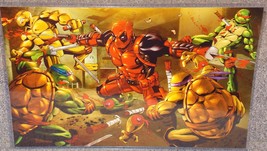 Deadpool vs The TMNT Glossy Art Print 11 x 17 In Hard Plastic Sleeve - £19.97 GBP