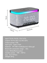 Portable Bluetooth Speaker with 15W Wireless Charger &amp; RGB Alarm Clock - $38.30