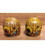 Vintage Golden Aspen Thriftco Souvenir Ceramic State of Kansas Salt &amp; Pe... - $12.00