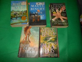 Lot of 5 Books by Maeve Binchy Luanna Rice Heart Soul The Lilac Bus Paperback - £11.66 GBP