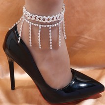 Two Piece Bohemian Tassel Anklets Luxury Cuban Summer Foot Chain Ankle Jewellery - £18.37 GBP