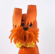 R Dakin Dream Pets Plush Dog Orange Yellow Bow Tie 7.5&quot; Japan Vintage Ra... - $18.99