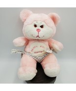 VNTG Baby&#39;s First Softie Pink Bear Plush Stuffed Animal w/ Diaper Embroi... - £45.93 GBP