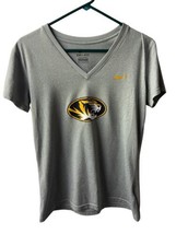 Missouri Tigers Nike Dri Fit V Neck T shirt Size M Gray Graphic - $15.48