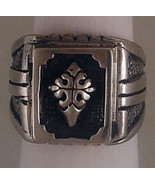 Heavy Rocker Biker Manly Sterling Silver Star Knights Signet Ring. Handm... - $95.00