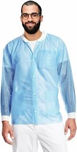 Disposable Lab Jackets 100ct Blue Hip-Length Work Gowns XL SPP 45 gsm Shirts - £184.44 GBP