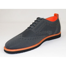 Men Comfort Casual Knit Fabric Wingtip Lace Sneaker Shoes #FRESHORT Gray image 4