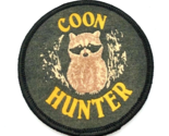 Vintage &quot;Coon Hunter&quot; w Raccoon Picture Round Patch Cloth 3 Inches NOS - $11.87