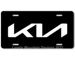 Kia New Logo No Oval Inspired Art on Black FLAT Aluminum Novelty License... - $16.19