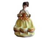 DAMAGED* Vintage 1950s Chadwick Ceramic Lady Lipstick Holder Figurine Ye... - $11.00