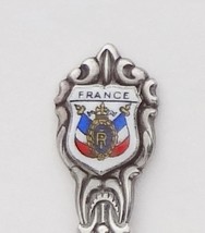 Collector Souvenir Spoon France Coat of Arms Porcelain Enamel Emblem - £11.79 GBP