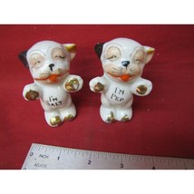 Vintage Cute Twin Cat Salt &amp; Pepper Shakers - Japan - £16.06 GBP