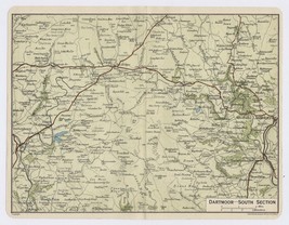 1924 Original Vintage Map Of Dartmoor South Section / England - £16.74 GBP