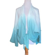 Young Fabulous Broke Francesca Top Blue White Open Oversized Tie Front Medium - $44.29