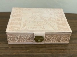 Real Leather Jewelry Box with Embossed Design (10.8&quot;x8&quot;) - £50.32 GBP