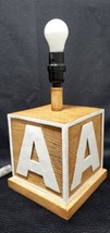 Initial A Letter A Table Lamp Alphabet Monogram A Wooden  Block Lamp Engrave  - £22.38 GBP