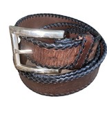 Allen Edmonds Italian Steer Brown Belt with Black Roped Stitching size 44  - £25.64 GBP