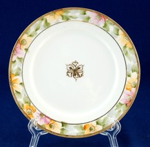 5 Nippon 6-in Bread Plates Hand Painted Floral Rim Gold Beading Raised Gold Ctr - £7.83 GBP