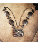 Vintage Perfume Necklace Large southwestern design concho locket Estee l... - £107.91 GBP