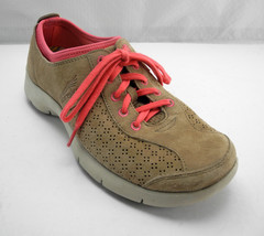Dansko Elise Tan Suede Leather Pink Lace-Up Sporty Sneakers-Women&#39;s Size 38/7.5 - £20.88 GBP