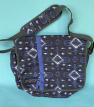 Vintage Black Purple Jansport Messenger Bag / Laptop Bag / Shoulder Briefcase - £9.63 GBP