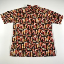 Weekender Shirt Mens L Multicolor Beer Cerveza Bottles Button Down Short... - £14.93 GBP