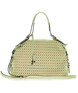 Cromia Italian Made Pistachio Green Perforated Leather Carryall Satchel ... - £277.93 GBP