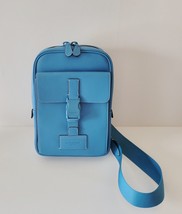 Coach CP023 Track Pack Leather Messenger Sling Bag Bright Blue - £134.20 GBP