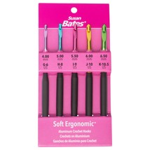 Susan Bates Silvalume Soft Ergonomic Crochet Hook Set-Sizes G6/4mm To K10.5/6.5m - £11.94 GBP