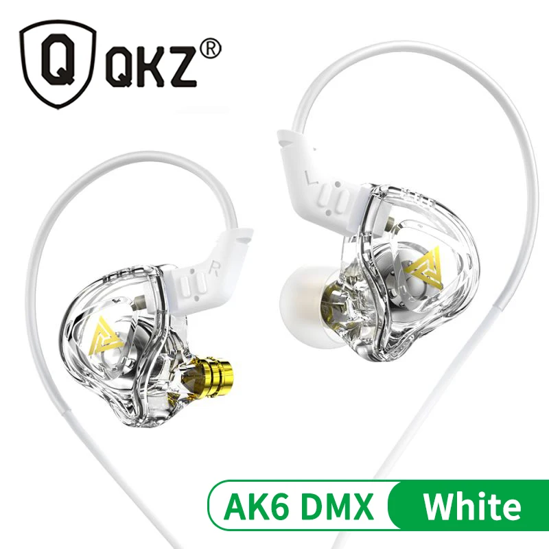QKZ AKX HIFI Heavy Bass Transparent Earphones IEM Monitor Level 3.5mm In-Ear Mus - £8.19 GBP
