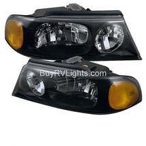 Beaver Coach Patriot 2001 2002 2003 Pair Black Headlights Head Lights Lamps Rv - £212.88 GBP