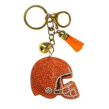 Bling Football Helmet Crystal Keychains Bag Charms Orange - $13.86
